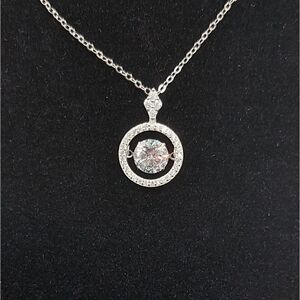 S925 Sterling Silver Sparkling Cubic Zirconia Necklace
